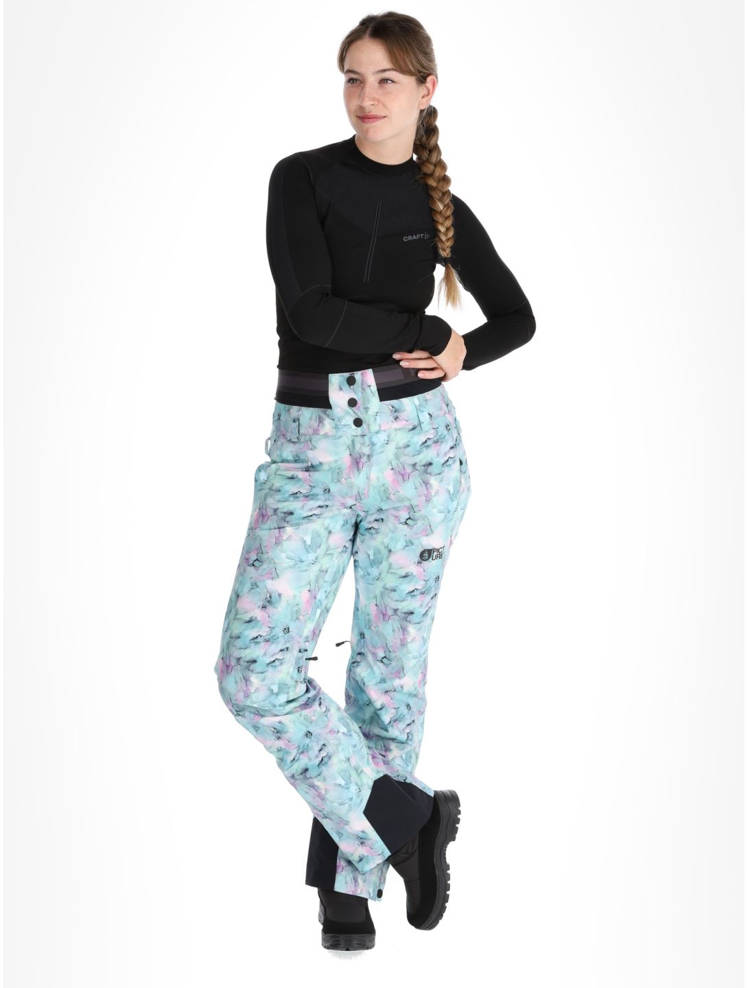 Picture, Exa Printed pantalones de esquí mujeres Blurry Water Print multicolor 