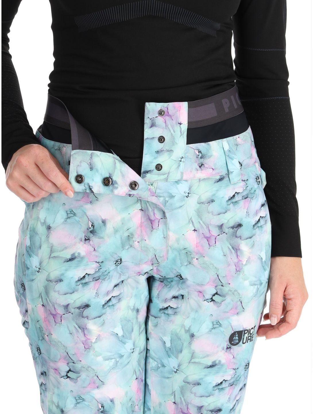 Picture, Exa Printed pantalones de esquí mujeres Blurry Water Print multicolor 