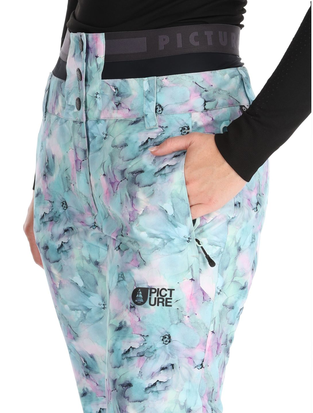 Picture, Exa Printed pantalones de esquí mujeres Blurry Water Print multicolor 