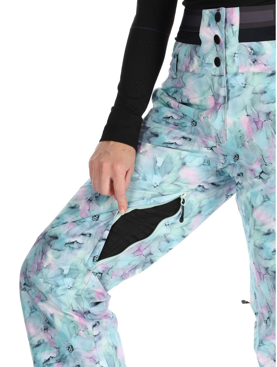 Picture, Exa Printed pantalones de esquí mujeres Blurry Water Print multicolor 