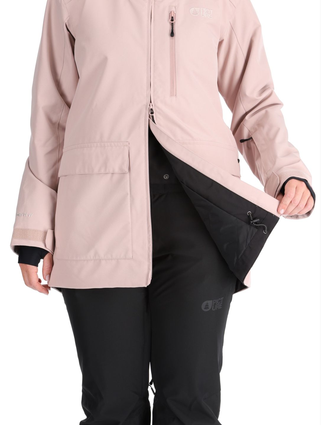 Picture, Glawi chaqueta de esquí mujeres Shadow Gray rosa 