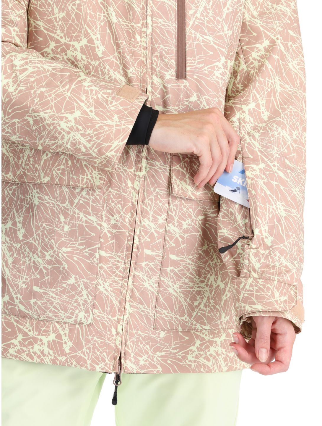 Picture, Glawi chaqueta de esquí mujeres Textury Print beige 