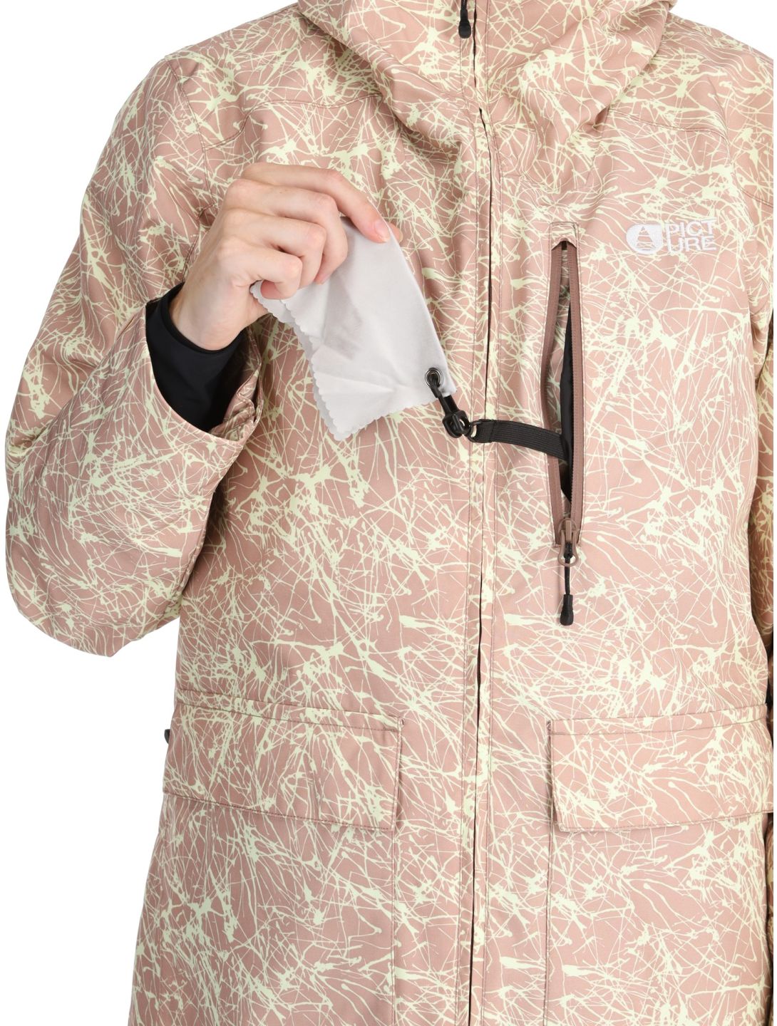 Picture, Glawi chaqueta de esquí mujeres Textury Print beige 