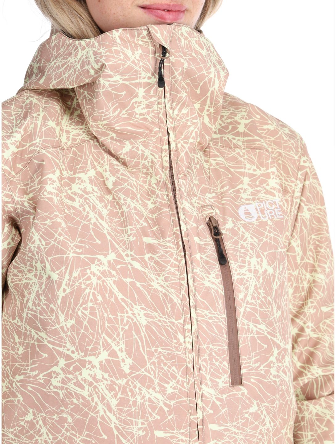 Picture, Glawi chaqueta de esquí mujeres Textury Print beige 