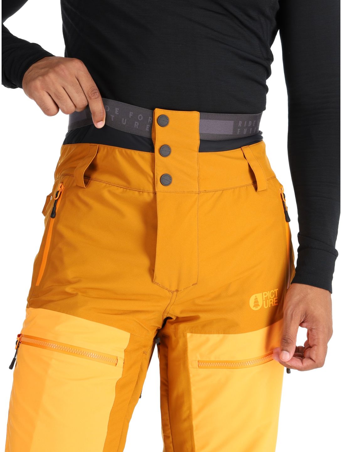 Picture, Naikoon pantalones de esquí hombres Honey Carrot Chocolat marrón, naranja 