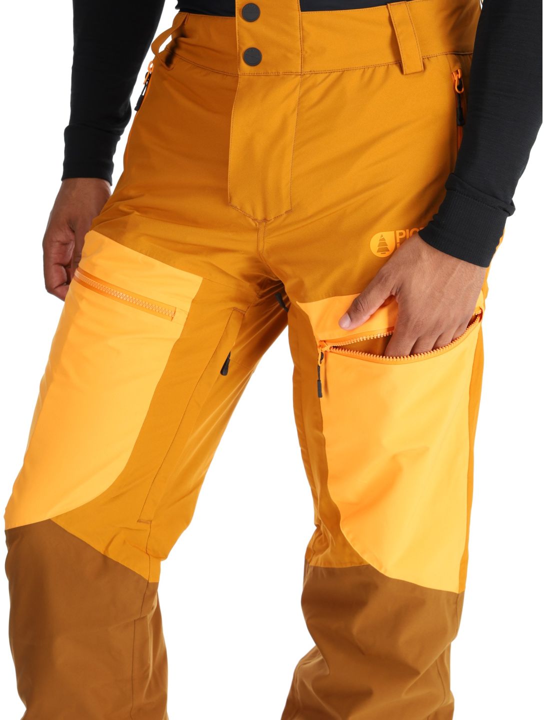 Picture, Naikoon pantalones de esquí hombres Honey Carrot Chocolat marrón, naranja 