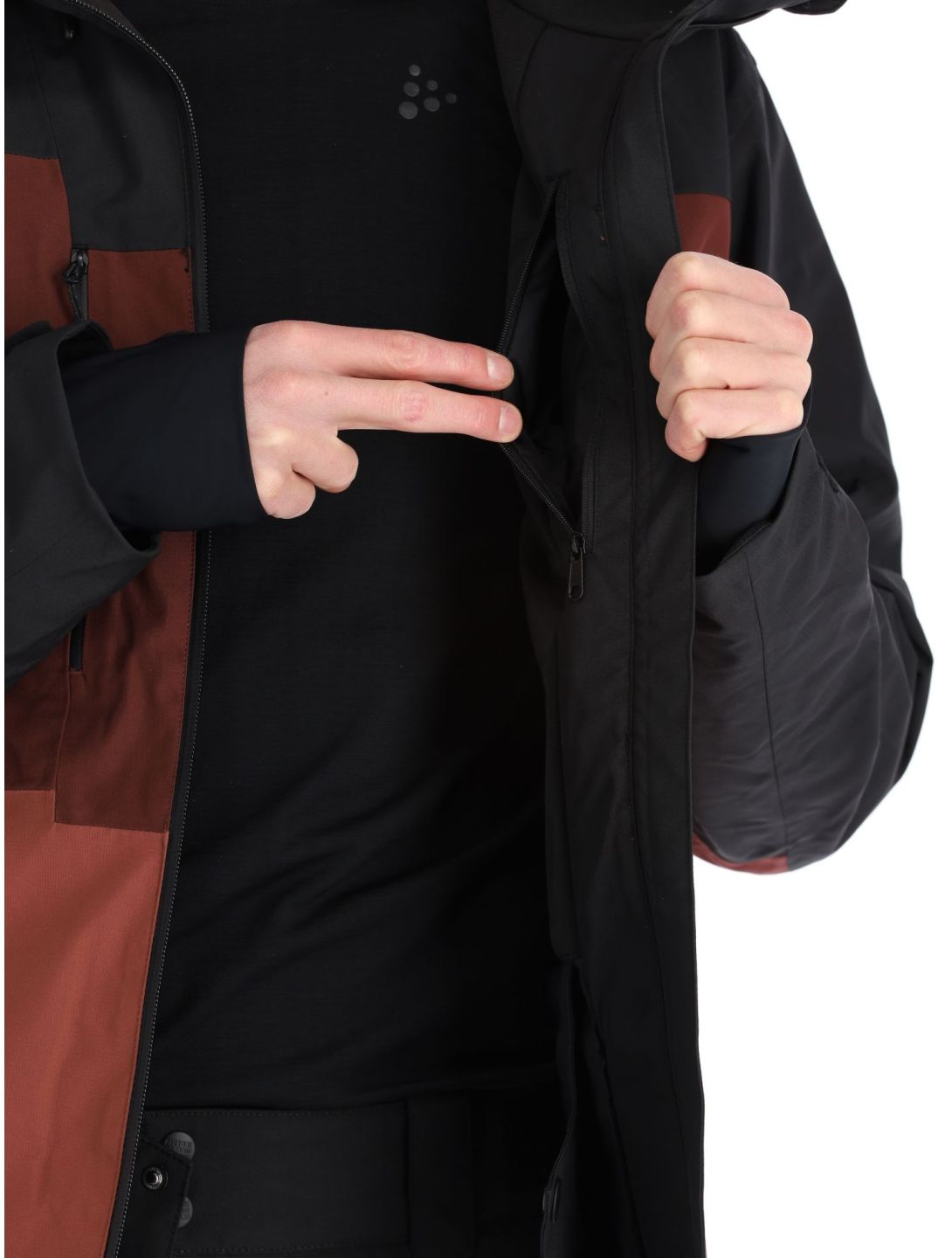 Picture, Object chaqueta de esquí hombres Andorra-Black borgoña, negro 