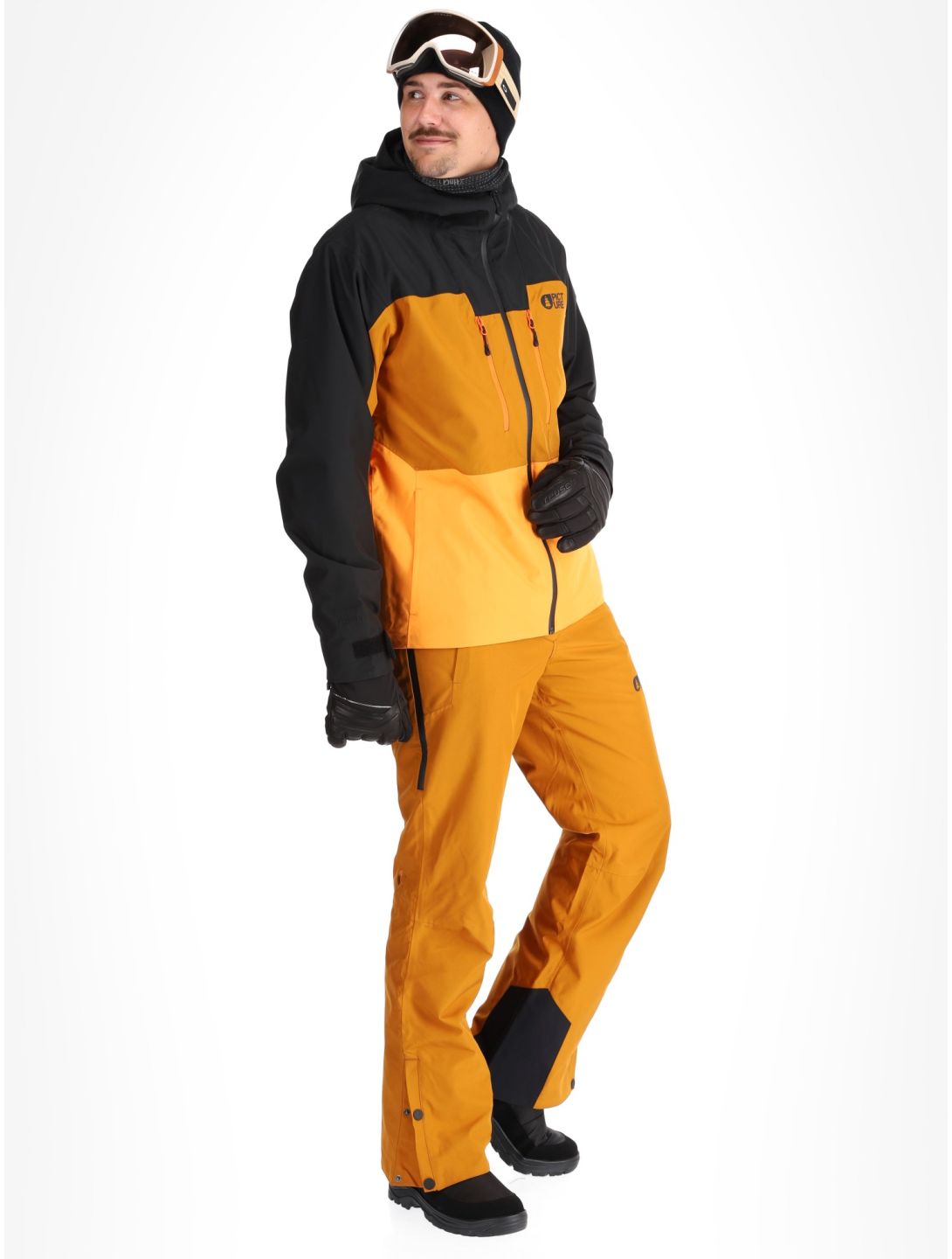 Picture, Object chaqueta de esquí hombres Black Honey Carrot naranja, negro 