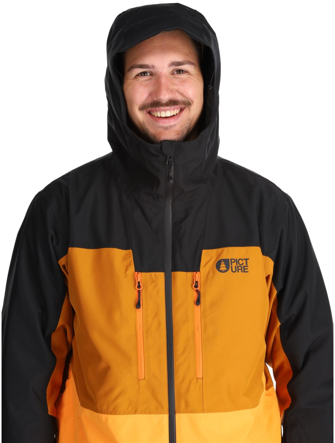 Picture, Object chaqueta de esquí hombres Black Honey Carrot naranja, negro 