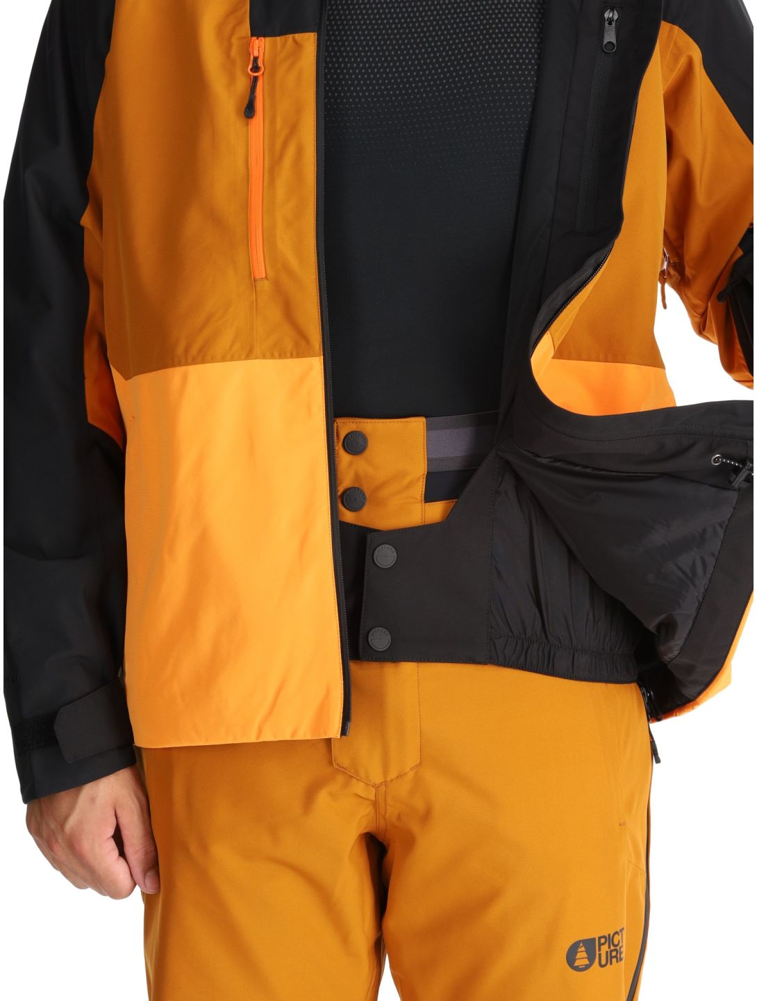 Picture, Object chaqueta de esquí hombres Black Honey Carrot naranja, negro 