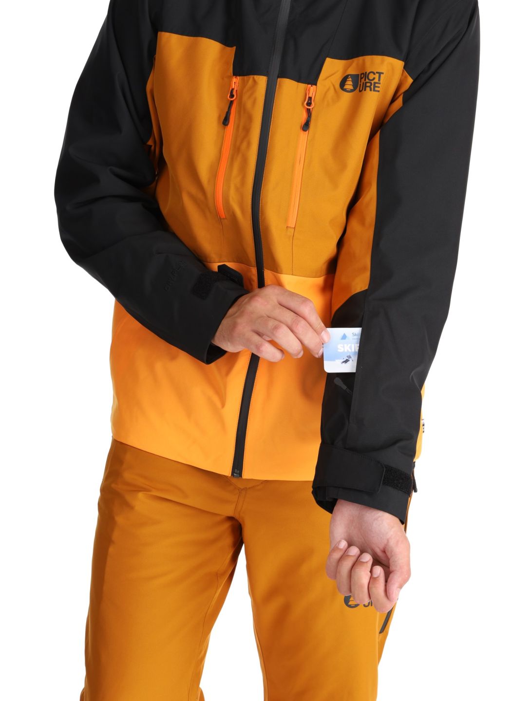 Picture, Object chaqueta de esquí hombres Black Honey Carrot naranja, negro 