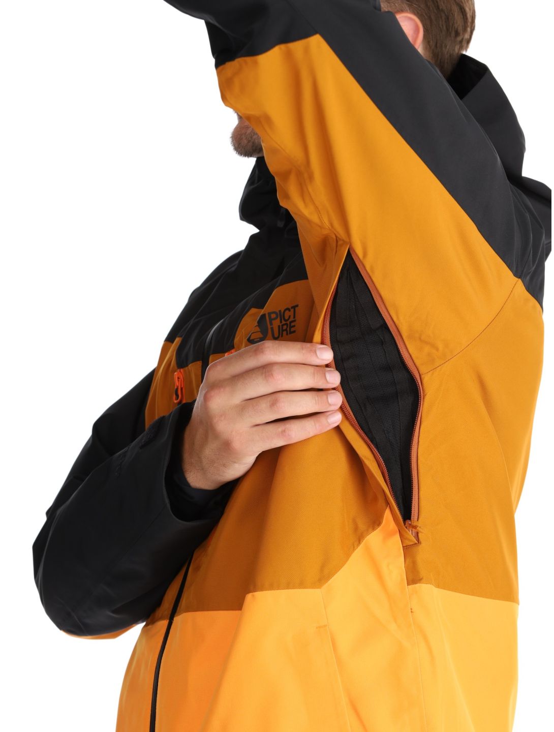 Picture, Object chaqueta de esquí hombres Black Honey Carrot naranja, negro 