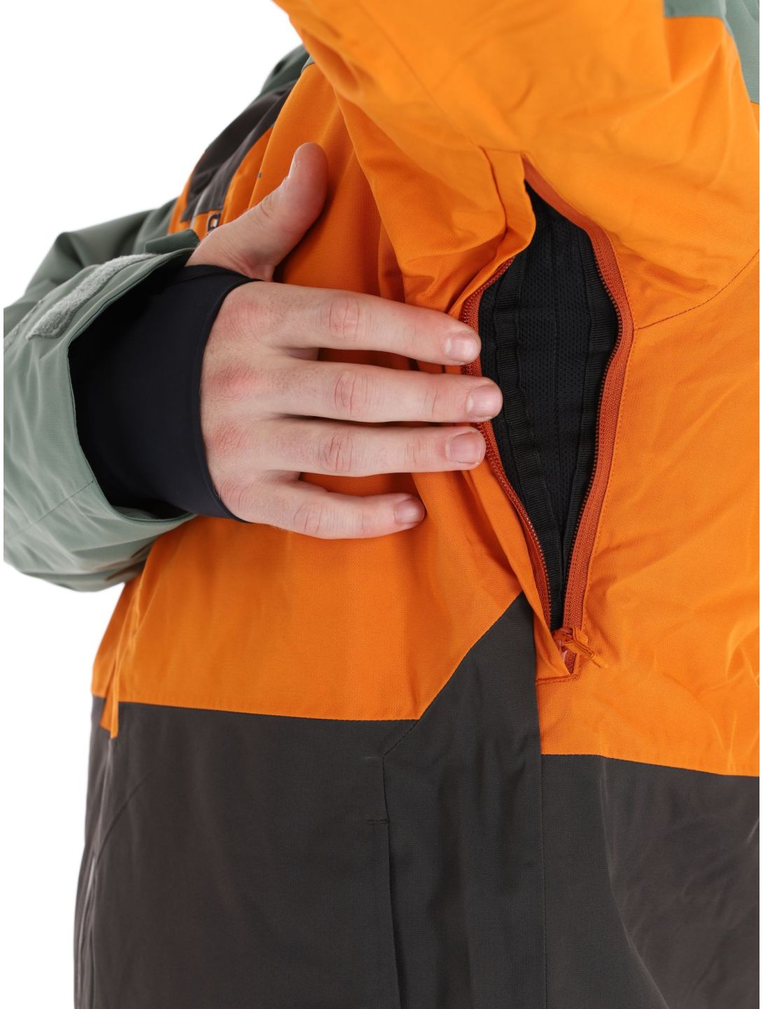 Picture, Object chaqueta de esquí hombres Raven Grey gris, naranja, verde 