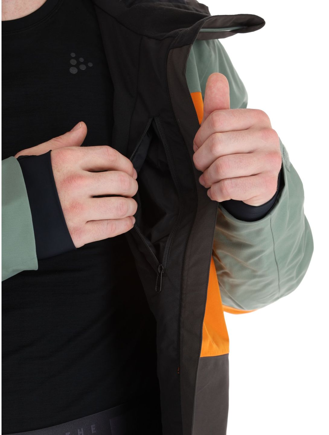 Picture, Object chaqueta de esquí hombres Raven Grey gris, naranja, verde 