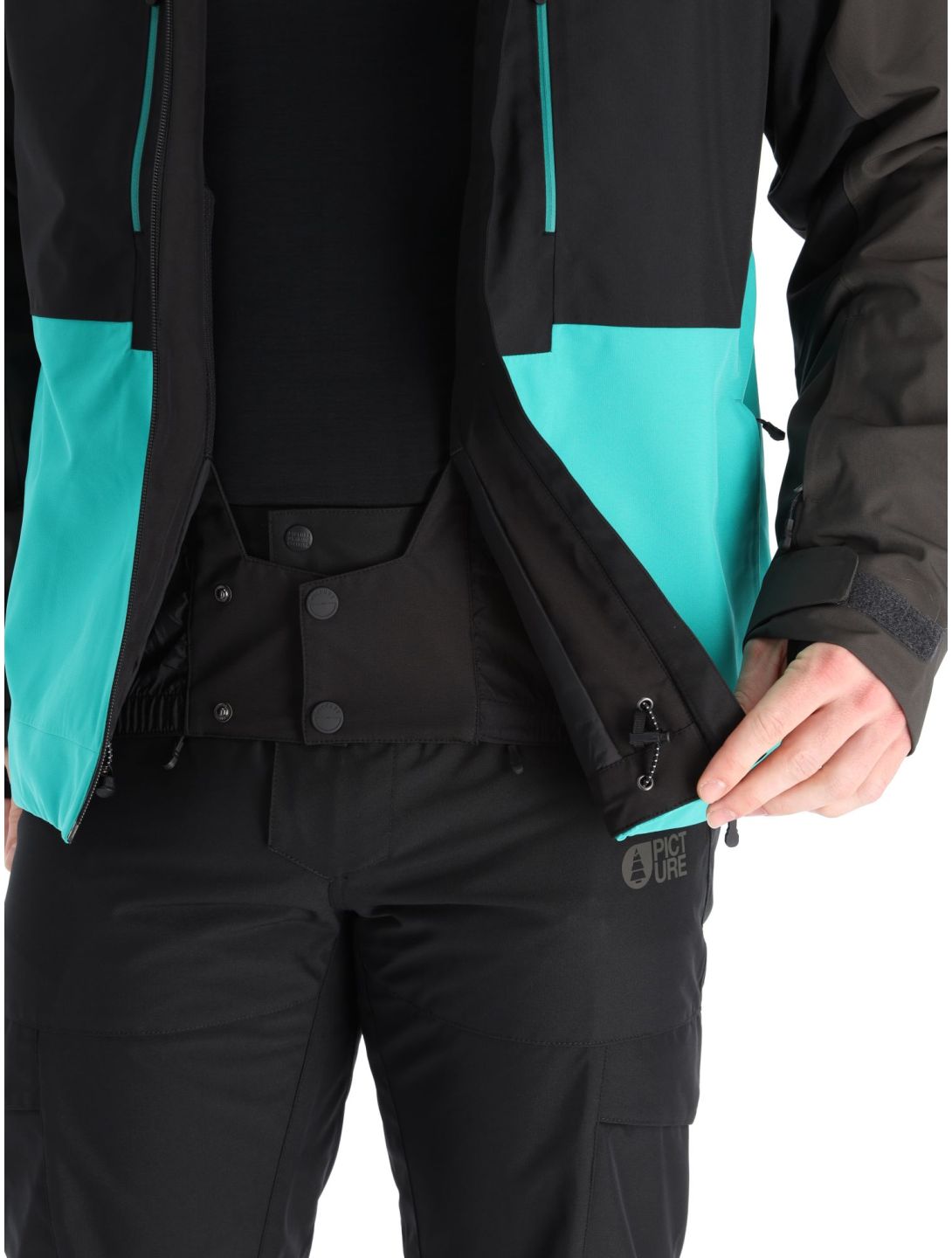 Picture, Object chaqueta de esquí hombres Spectra Green-Black gris, negro, verde 