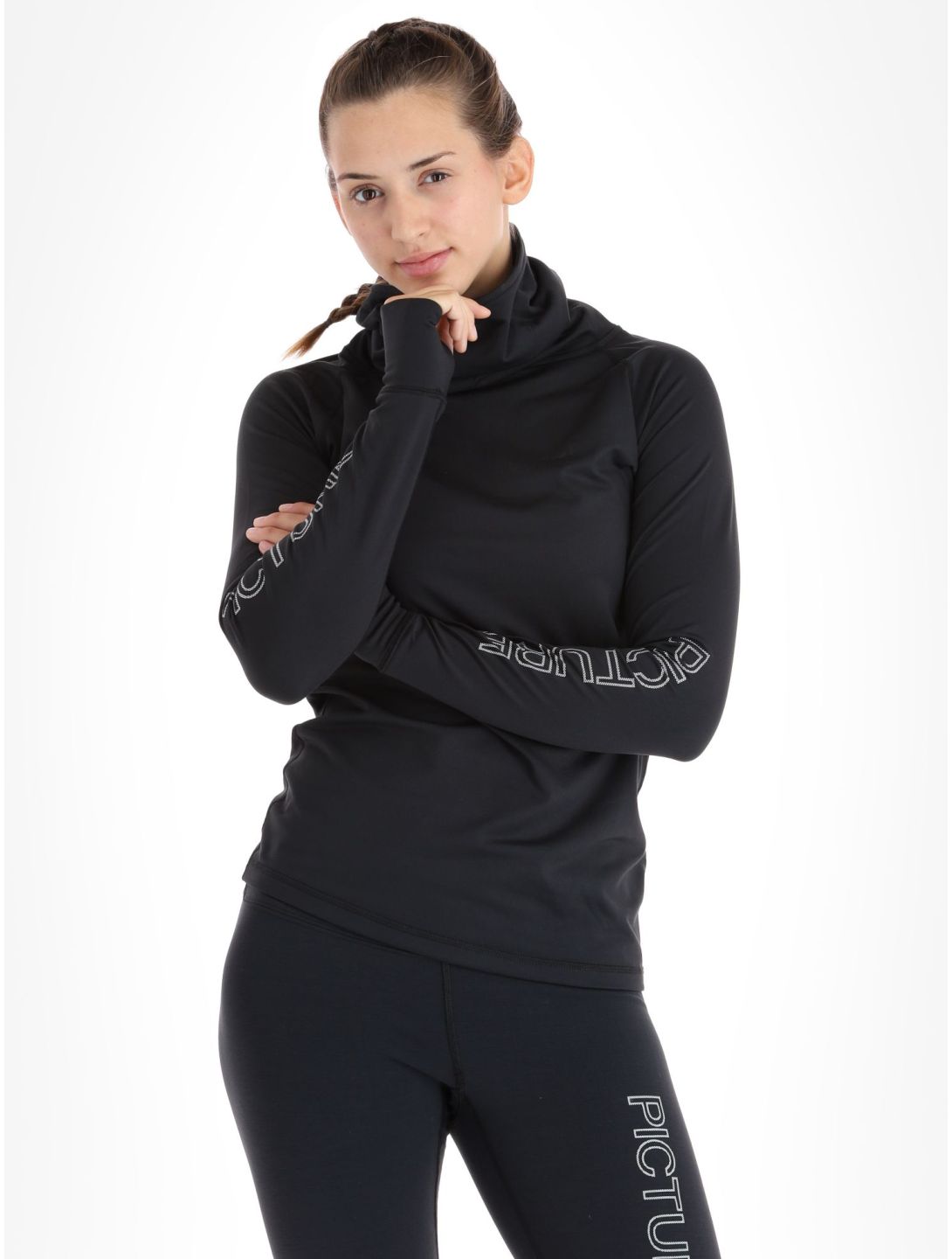 Picture, Pagaya High Fleece camisa termoactiva mujeres Black negro 