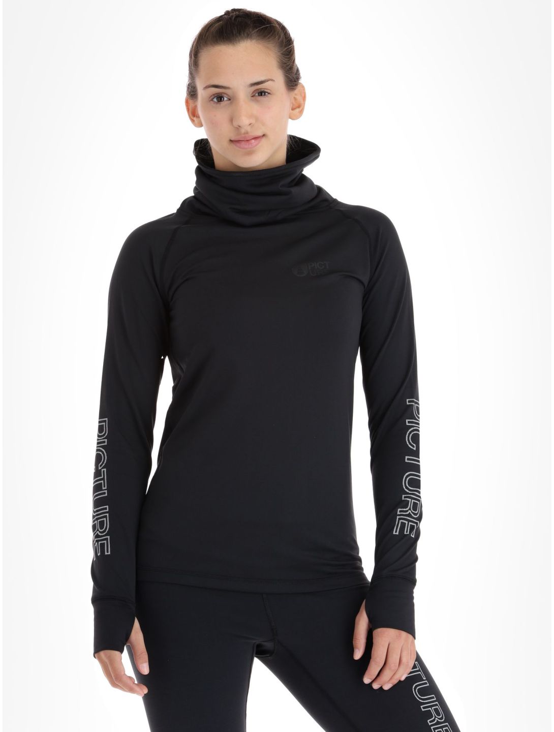 Picture, Pagaya High Fleece camisa termoactiva mujeres Black negro 