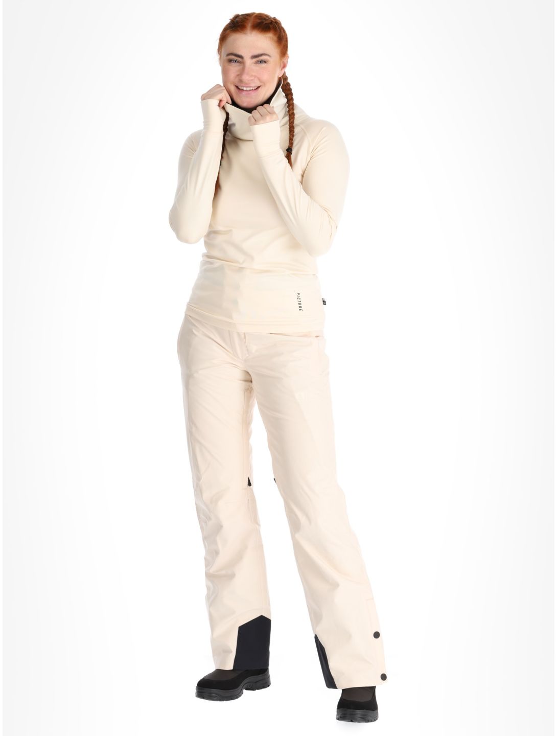 Picture, Pagaya High Fleece camisa termoactiva mujeres Vanilla beige 