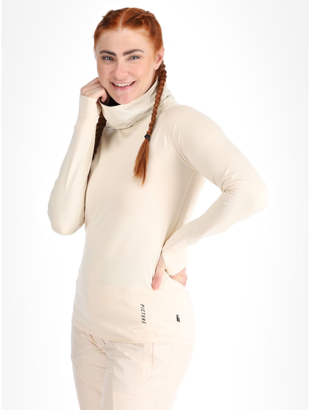 Picture, Pagaya High Fleece camisa termoactiva mujeres Vanilla beige 