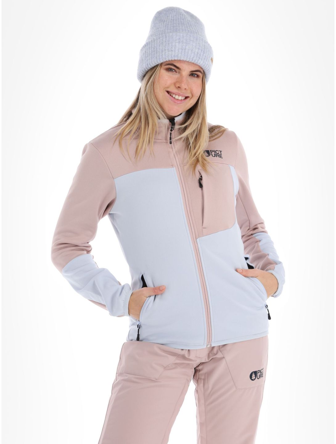 Picture, Rommana Fleece chaleco mujeres Ice Melt azul, rosa 