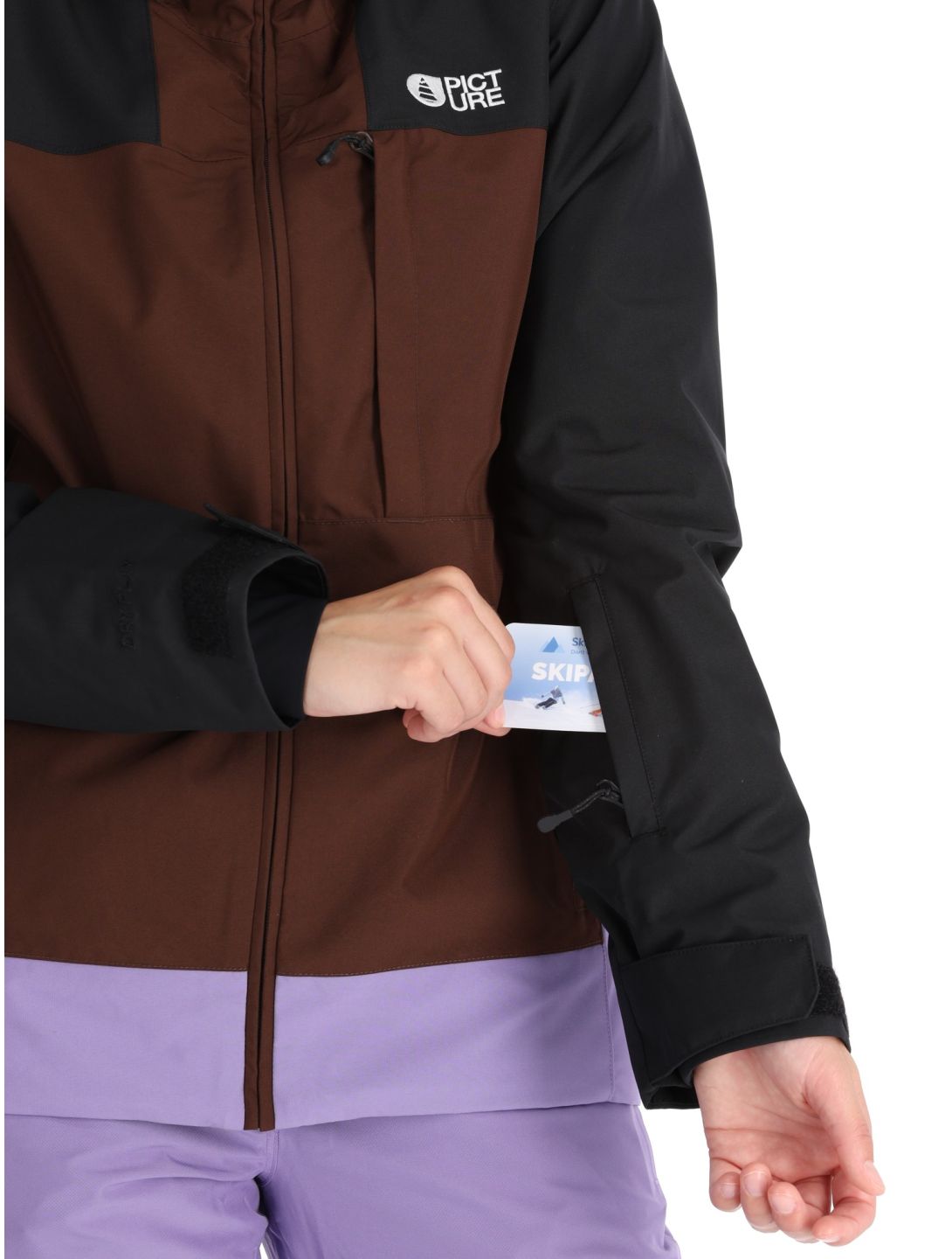 Picture, Seakrest chaqueta de esquí mujeres Black Chicory Coffee Paisley Purple marrón, negro, púrpura 