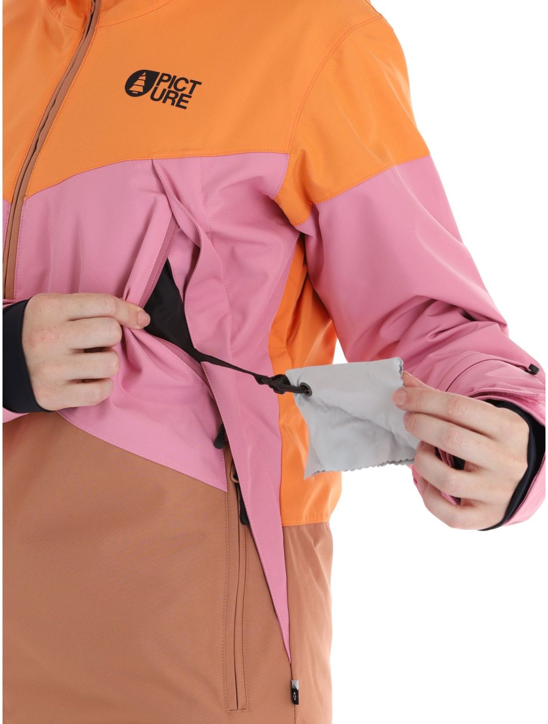 Picture, Seakrest chaqueta de esquí mujeres Latte beige, naranja, rosa 