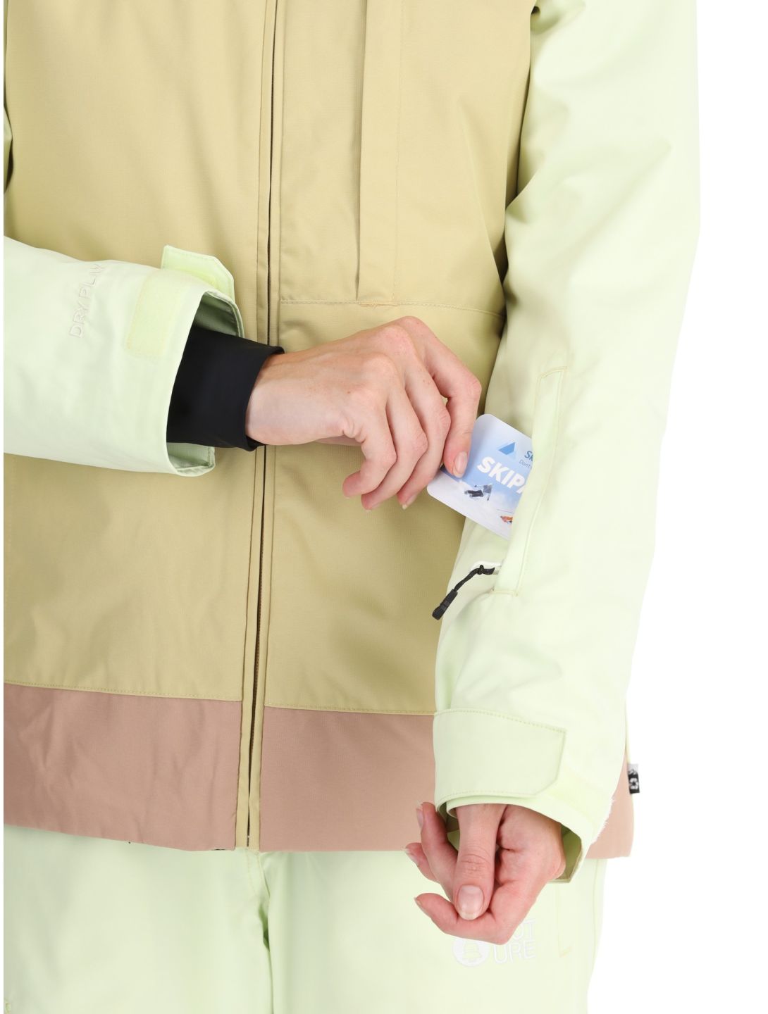 Picture, Seakrest chaqueta de esquí mujeres Lime Cream Hemp Roebuck marrón, verde 