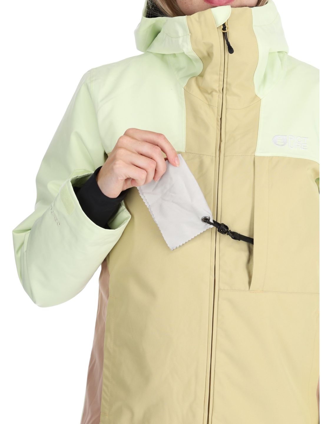 Picture, Seakrest chaqueta de esquí mujeres Lime Cream Hemp Roebuck marrón, verde 