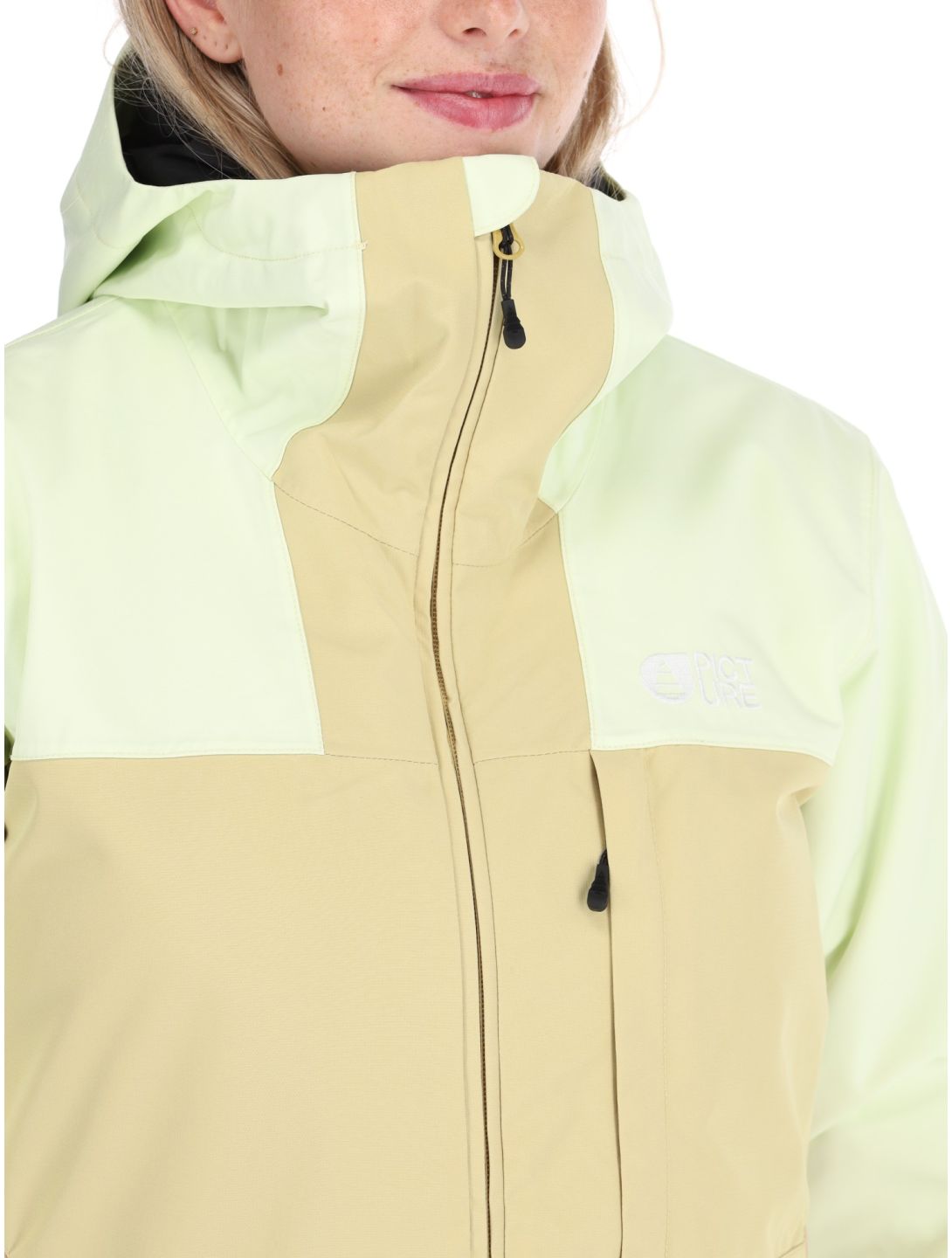 Picture, Seakrest chaqueta de esquí mujeres Lime Cream Hemp Roebuck marrón, verde 