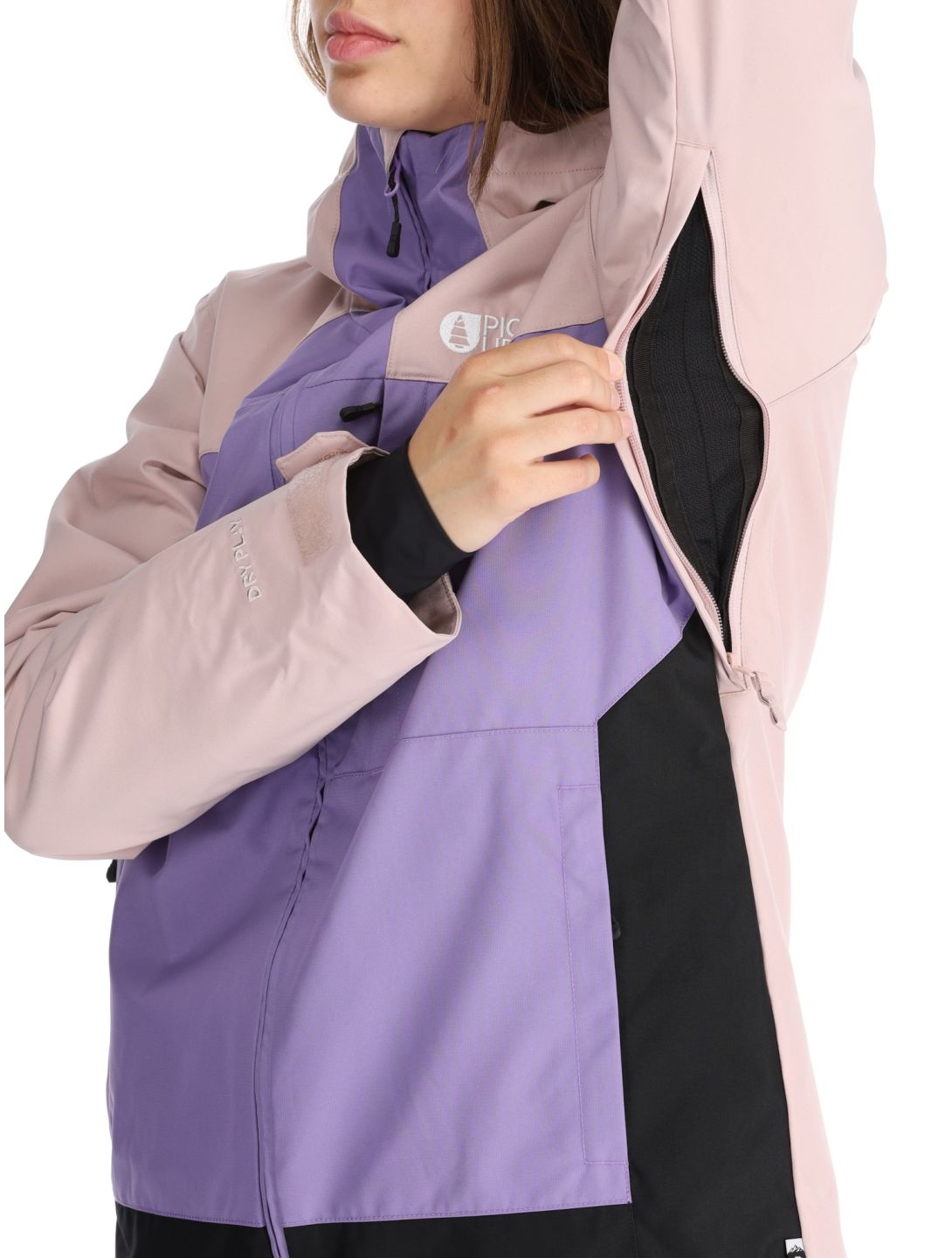 Picture, Seakrest chaqueta de esquí mujeres Shadow Gray Paisley Purple Black gris, negro, púrpura 