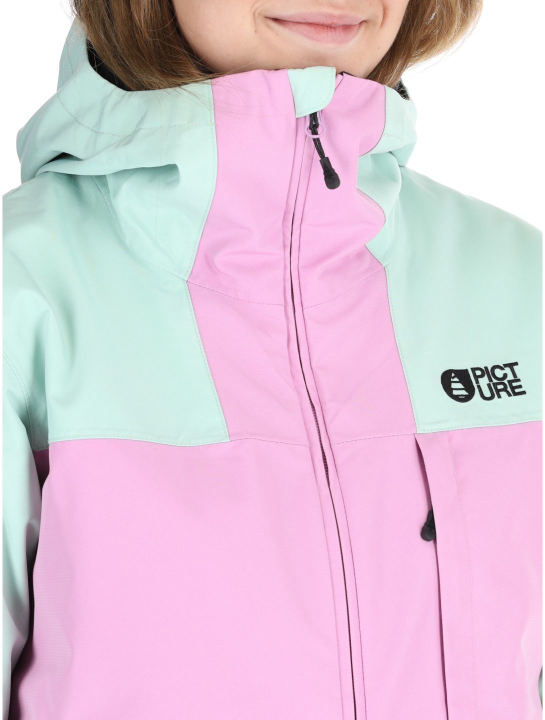 Picture, Seakrest chaqueta de esquí mujeres Silt Green Orchid Acid Lime gris, rosa 