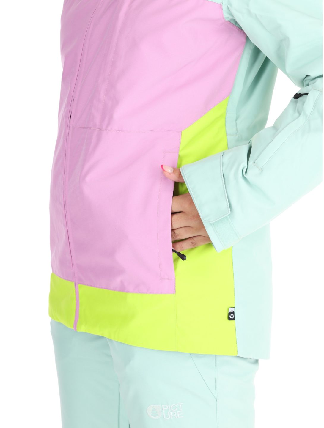 Picture, Seakrest chaqueta de esquí mujeres Silt Green Orchid Acid Lime gris, rosa 