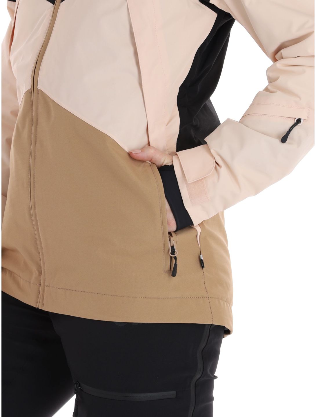 Picture, Seakrest chaqueta de esquí mujeres Tannin-Black beige, negro 