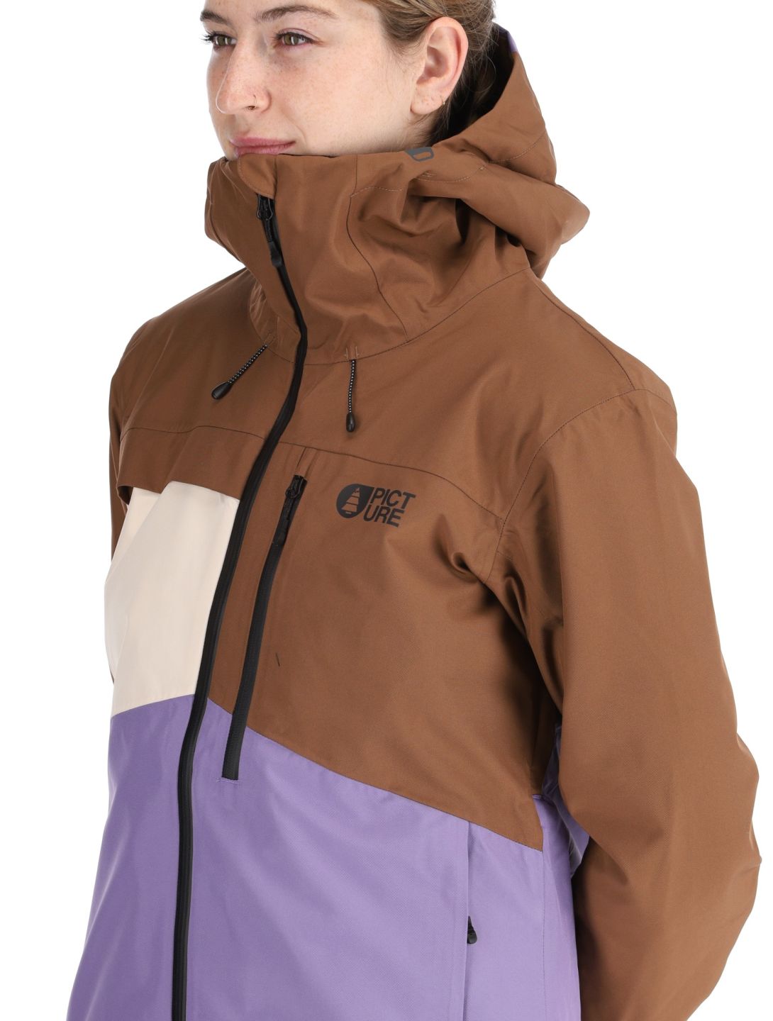 Picture, Seen chaqueta de esquí mujeres Cocoa Brown Vanilla Paisley Purple beige, marrón, púrpura 