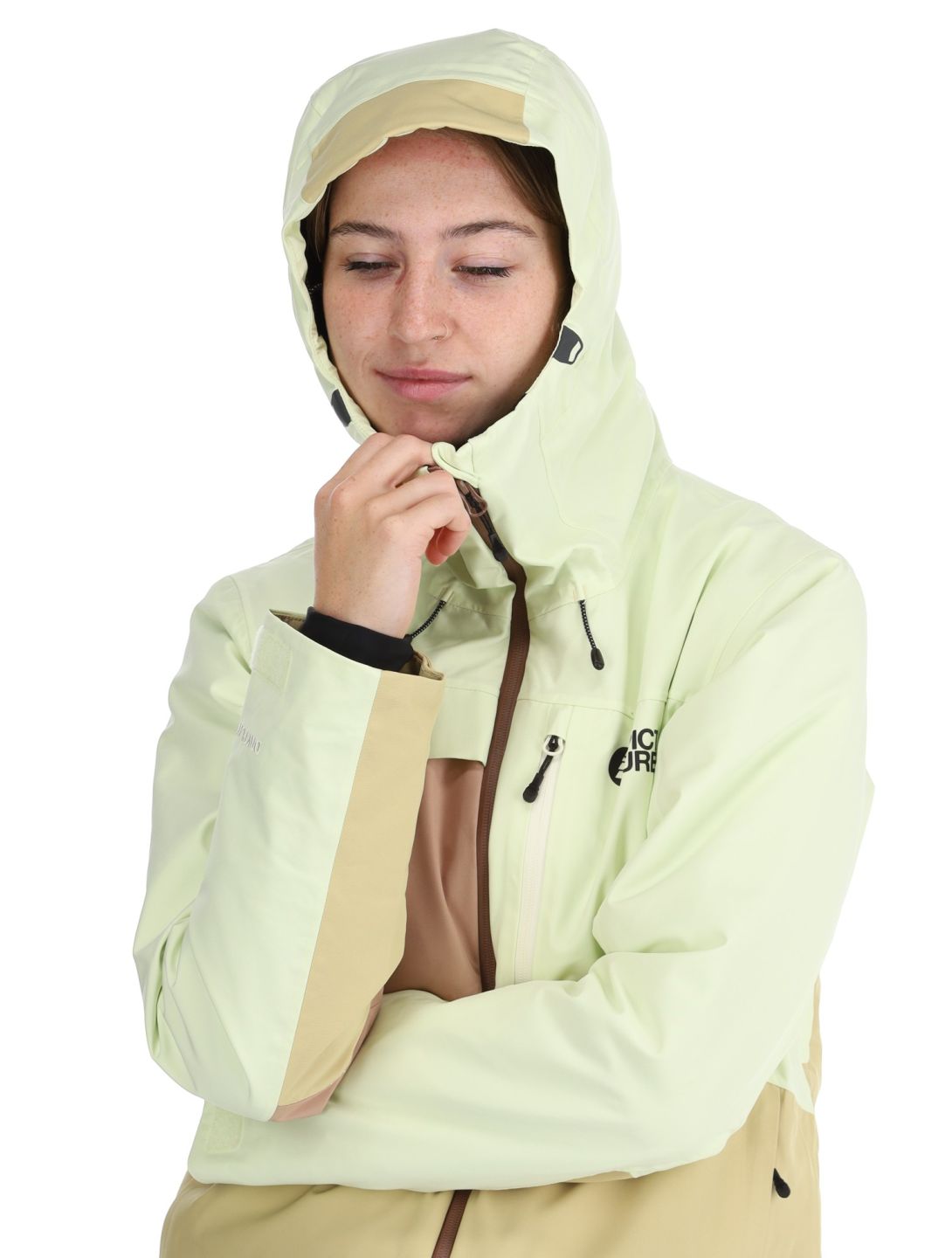 Picture, Seen chaqueta de esquí mujeres Lime Cream Hemp Roebuck marrón, verde 