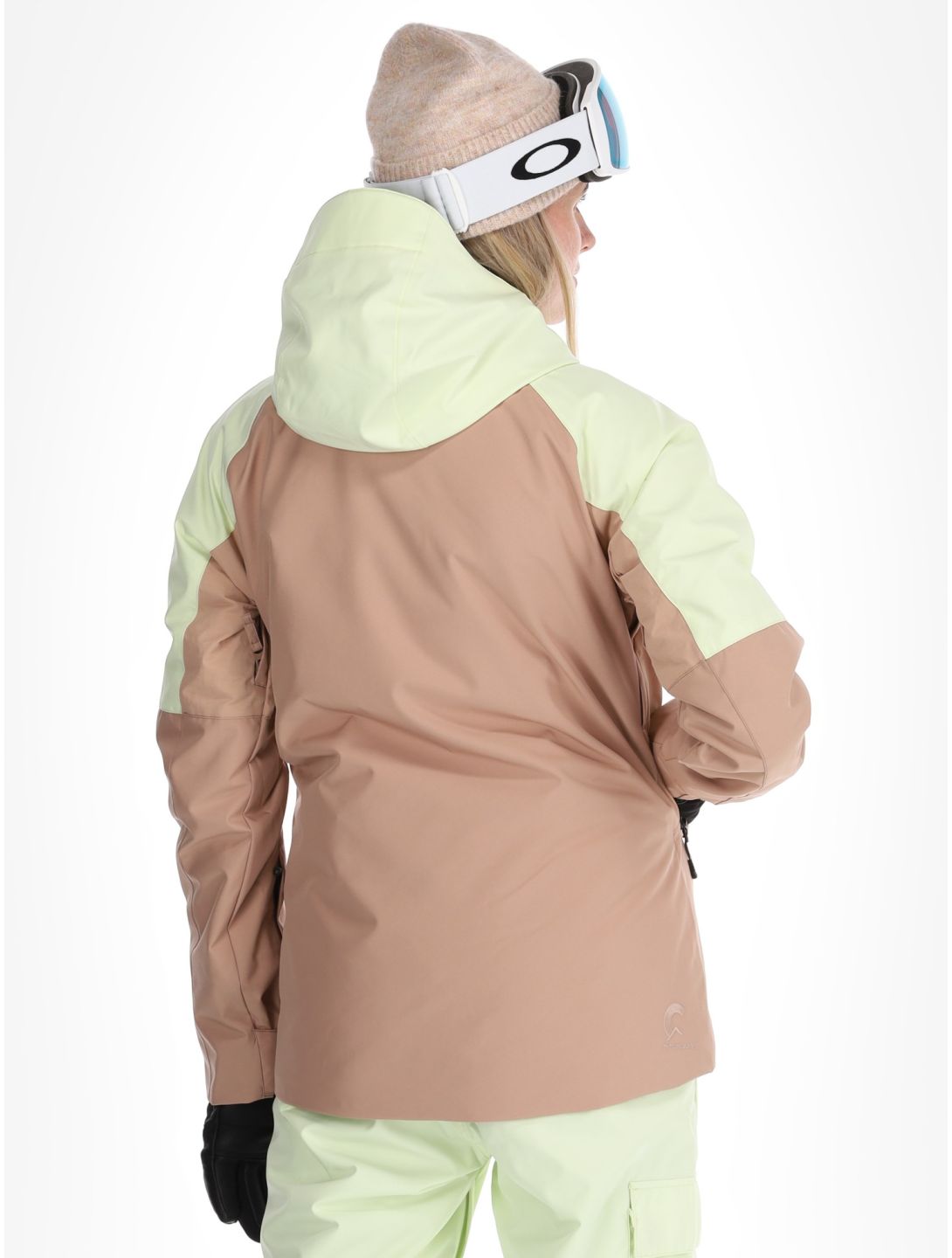 Picture, Sitkah chaqueta de esquí mujeres Lime Cream Roebuck marrón, verde 