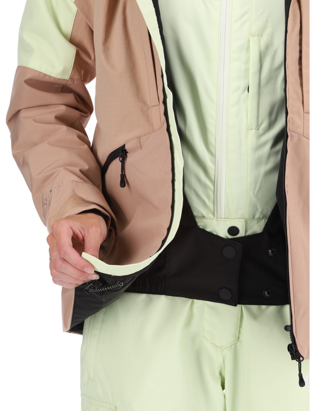 Picture, Sitkah chaqueta de esquí mujeres Lime Cream Roebuck marrón, verde 