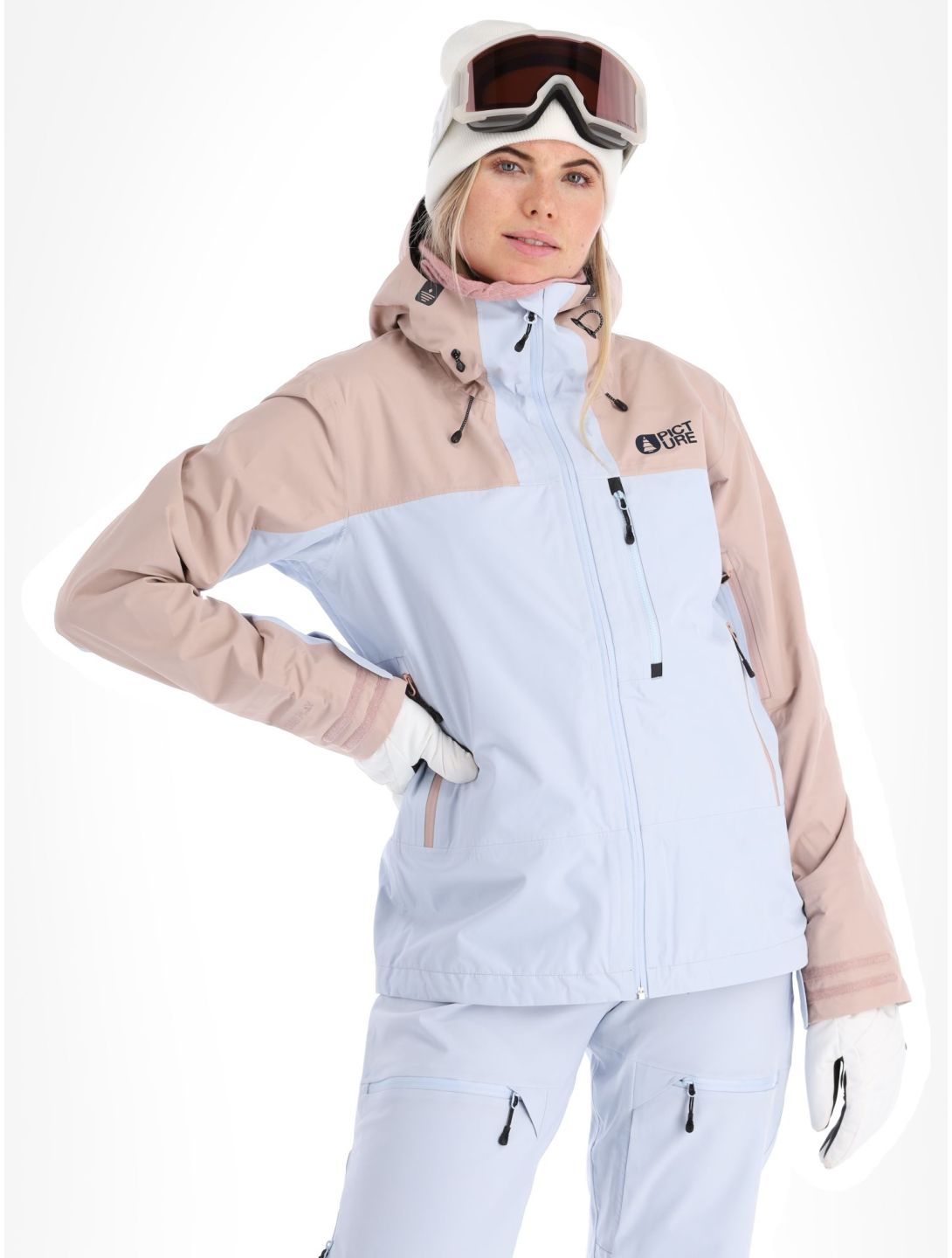 Picture, Sylva 3L chaqueta de esquí hardshell mujeres Ice Melt azul, rosa 