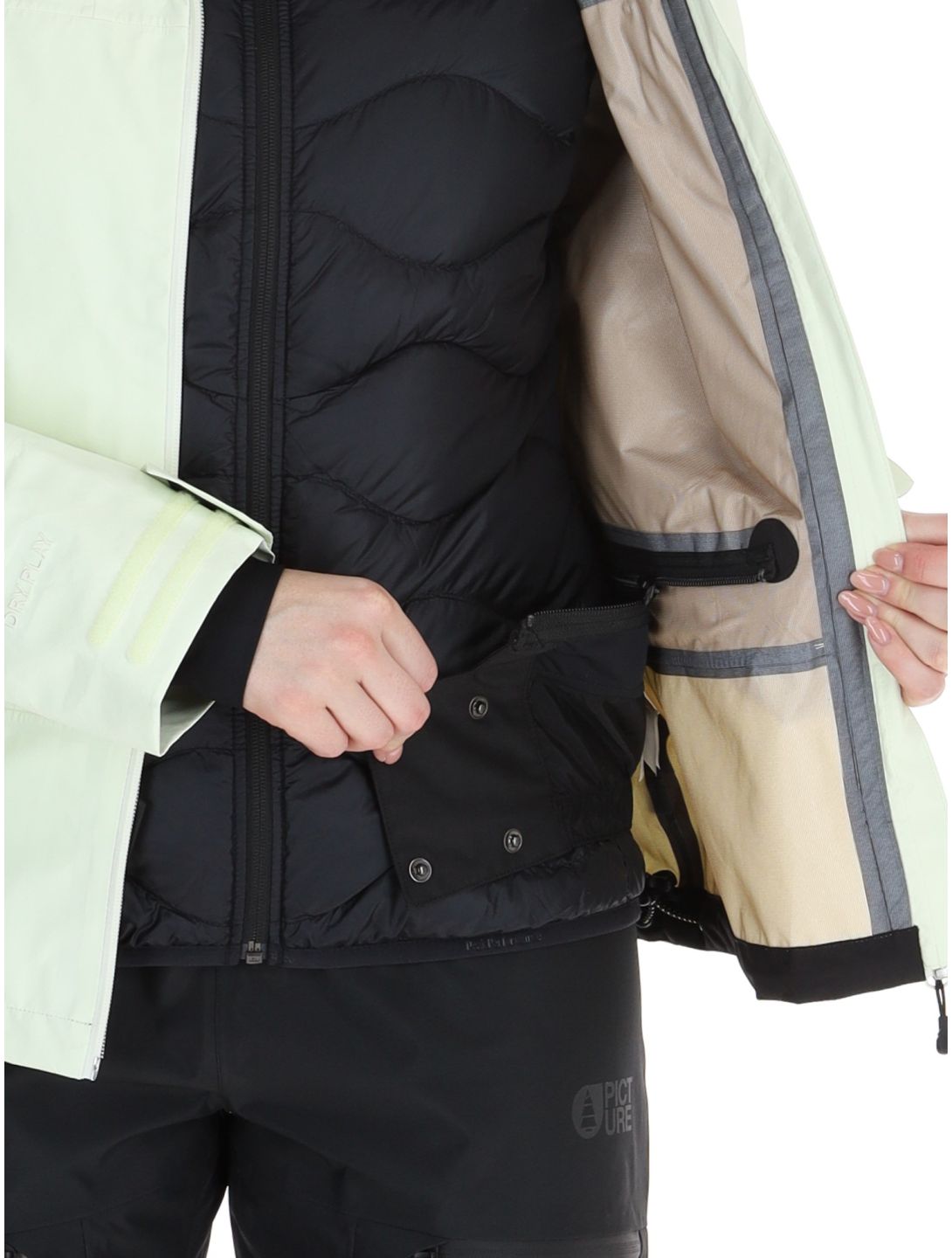 Picture, Sylva 3L chaqueta de esquí hardshell mujeres Lime Cream verde 