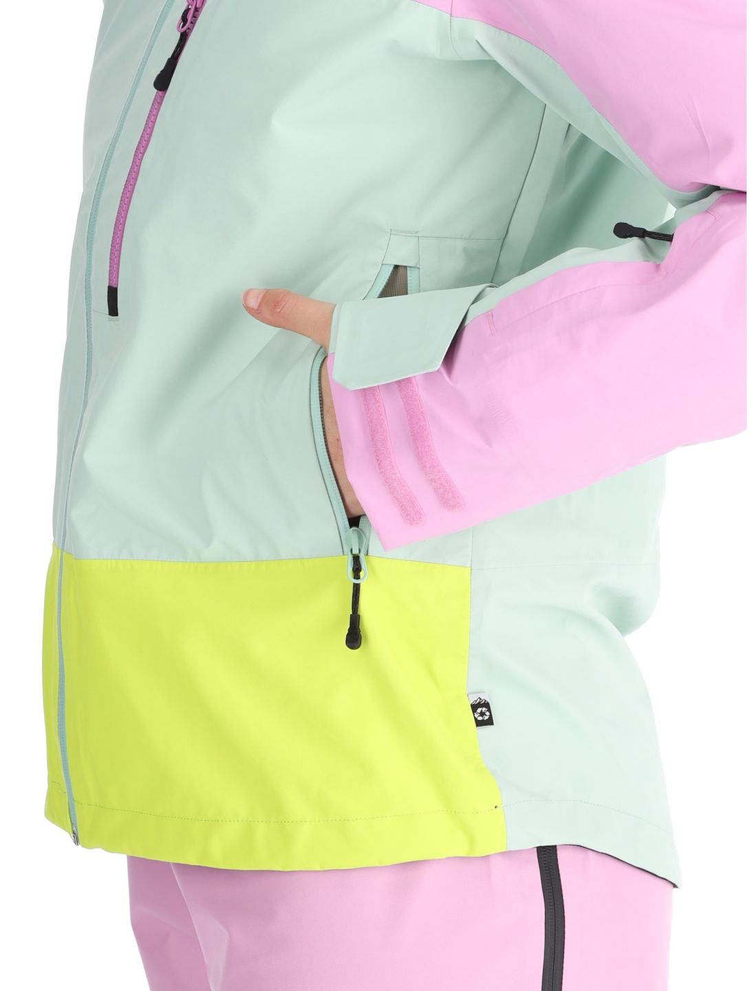 Picture, Sylva 3L chaqueta de esquí hardshell mujeres Orchid Silt Green Acid Lime gris, rosa, verde 