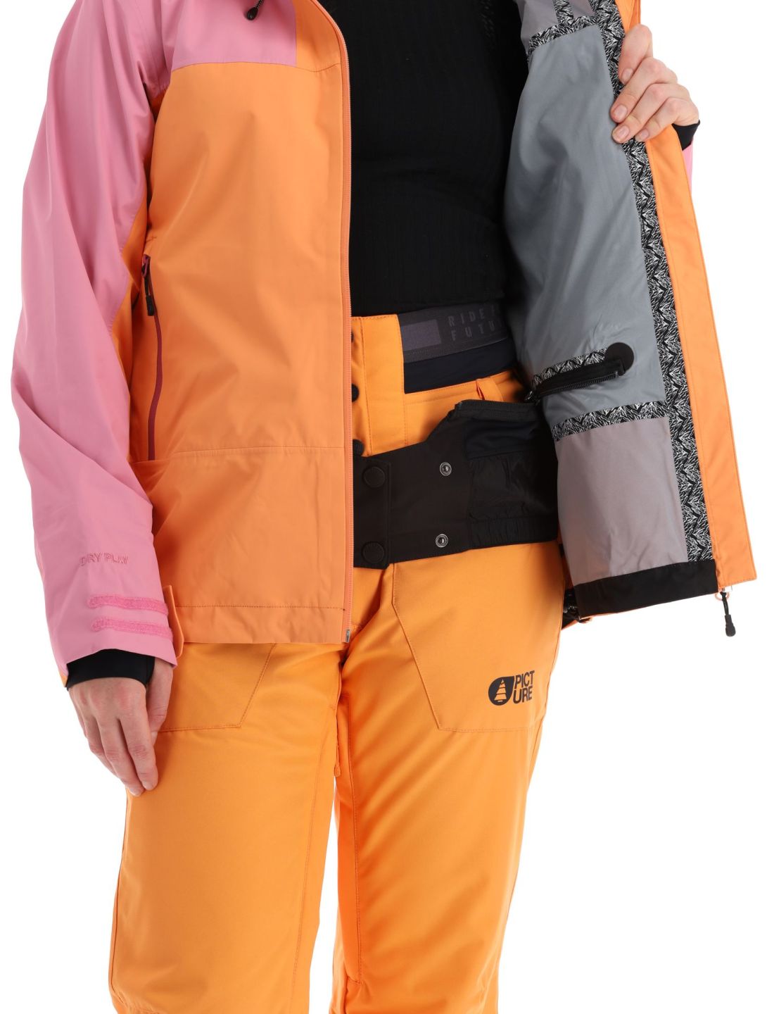 Picture, Sylva 3L chaqueta de esquí hardshell mujeres Tangerine naranja, rosa 