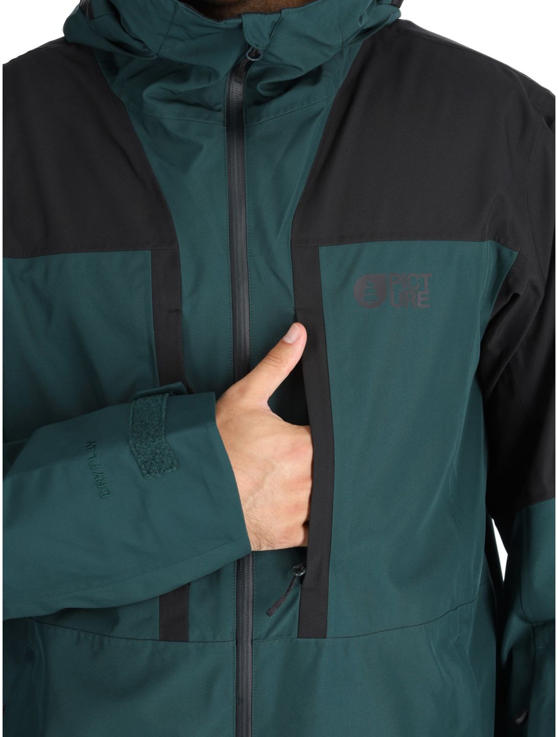 Picture, Track chaqueta de esquí hombres Black Ponderosa Pine negro, verde 