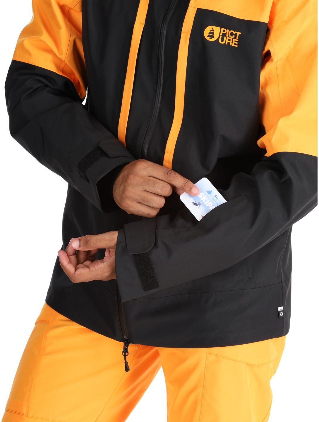 Picture, Track chaqueta de esquí hombres Carrot Black naranja, negro 