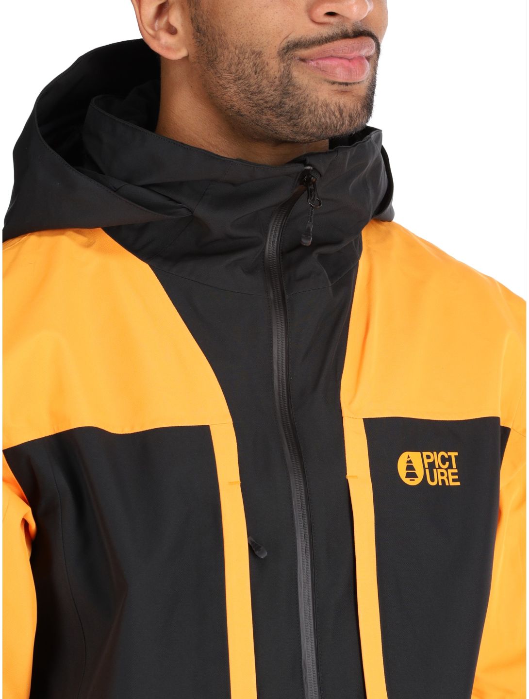 Picture, Track chaqueta de esquí hombres Carrot Black naranja, negro 