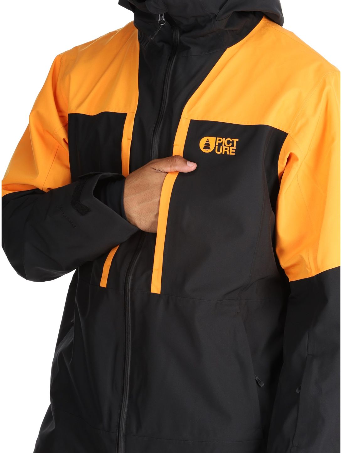 Picture, Track chaqueta de esquí hombres Carrot Black naranja, negro 