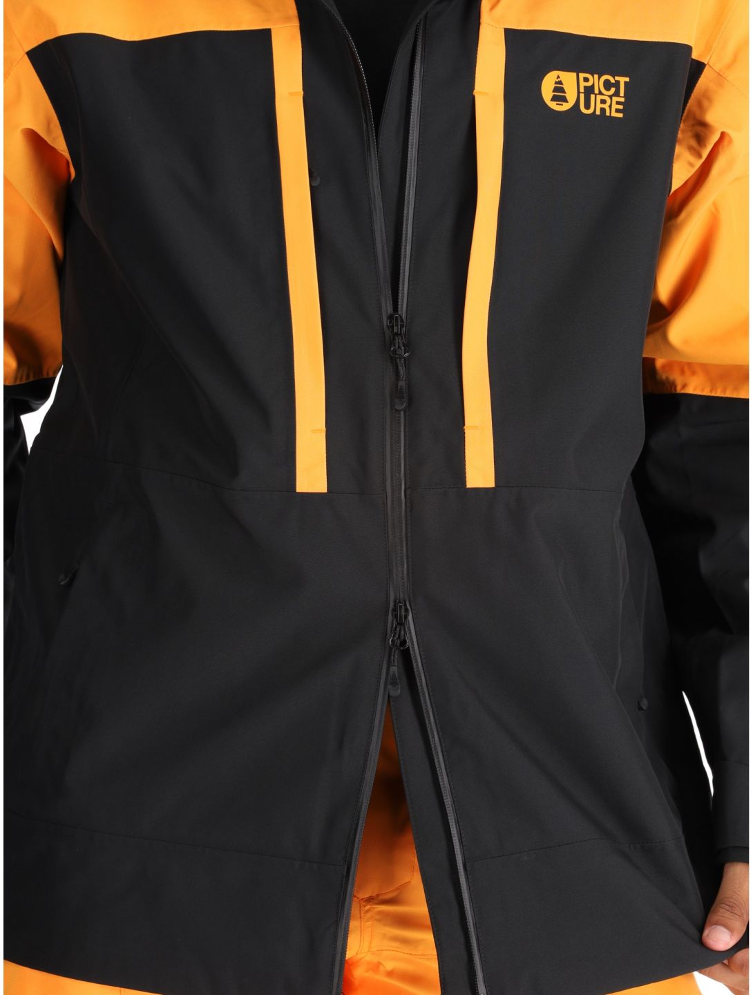 Picture, Track chaqueta de esquí hombres Carrot Black naranja, negro 