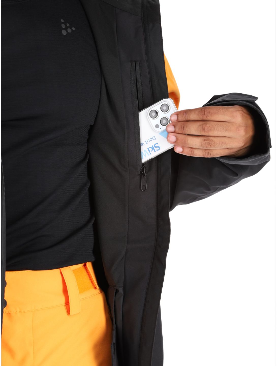 Picture, Track chaqueta de esquí hombres Carrot Black naranja, negro 