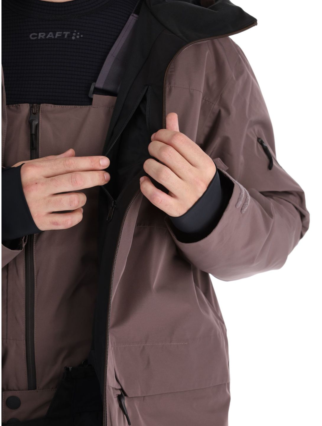 Picture, U55 chaqueta de esquí hombres Plum Truffle marrón 