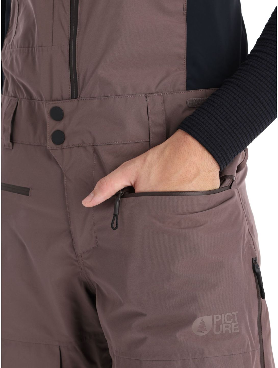 Picture, U66 Bib pantalones de esquí hardshell BIB hombres Plum Truffle marrón 