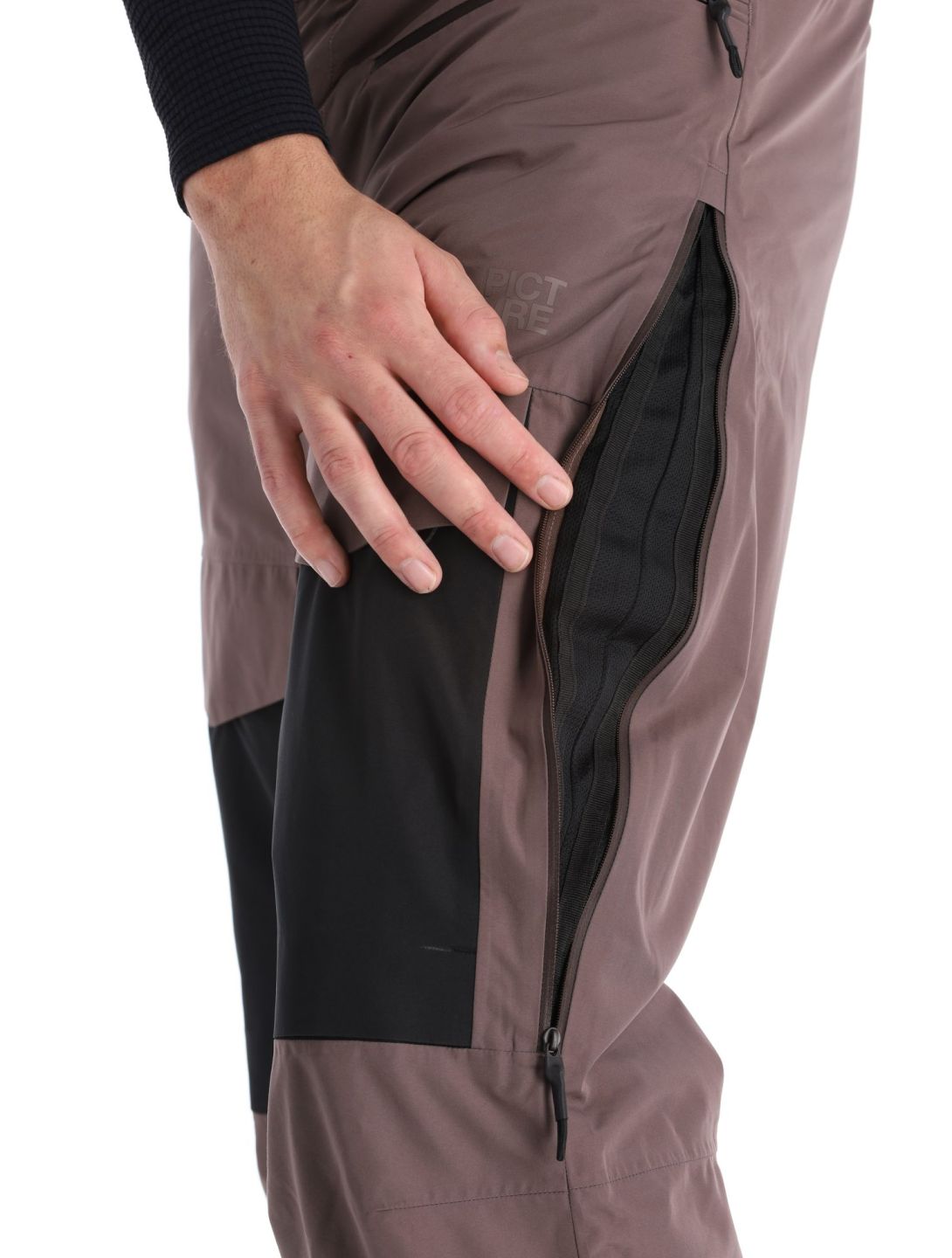 Picture, U66 Bib pantalones de esquí hardshell BIB hombres Plum Truffle marrón 